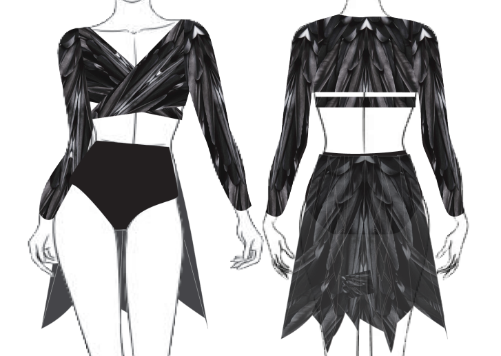 Custom Raven Illuminate Wrap Crop Top