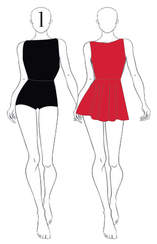 Custom Color Red/Black Convertible Dropdown Tank Dress