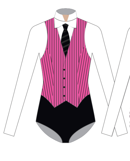 Custom Inked 9 to 5 LS Tneck Zipper Back Leotard