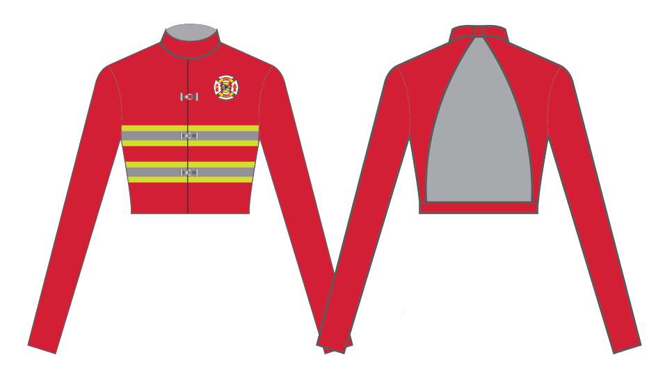 Custom Fireman Hologram LS Tneck Triangle Back Crop Top