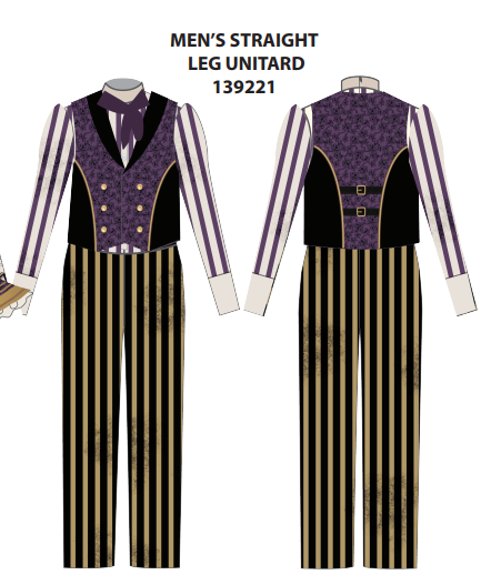 Custom Circus Juventas - Broken Doll Mens LS Tneck Zipper Back Straight Leg Unitard