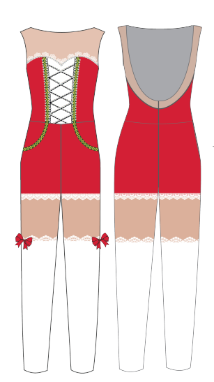 Custom Wind It Up Pom Sweetheart Unitard with White Lace Trim