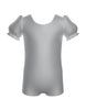 Solid Lycra Puff Sleeve Biketard