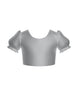 Solid Hologram Puff Sleeve Crop Top