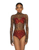 Fierce LS Mesh Leotard with Printed Bandeau and Panty