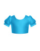 Solid Hologram Puff Sleeve Crop Top