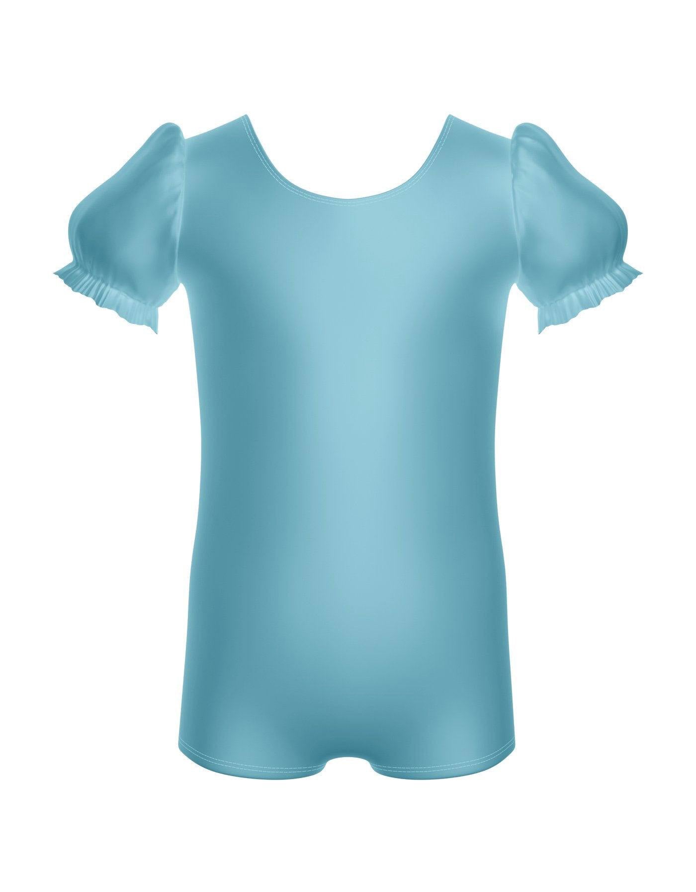 Solid Lycra Puff Sleeve Biketard
