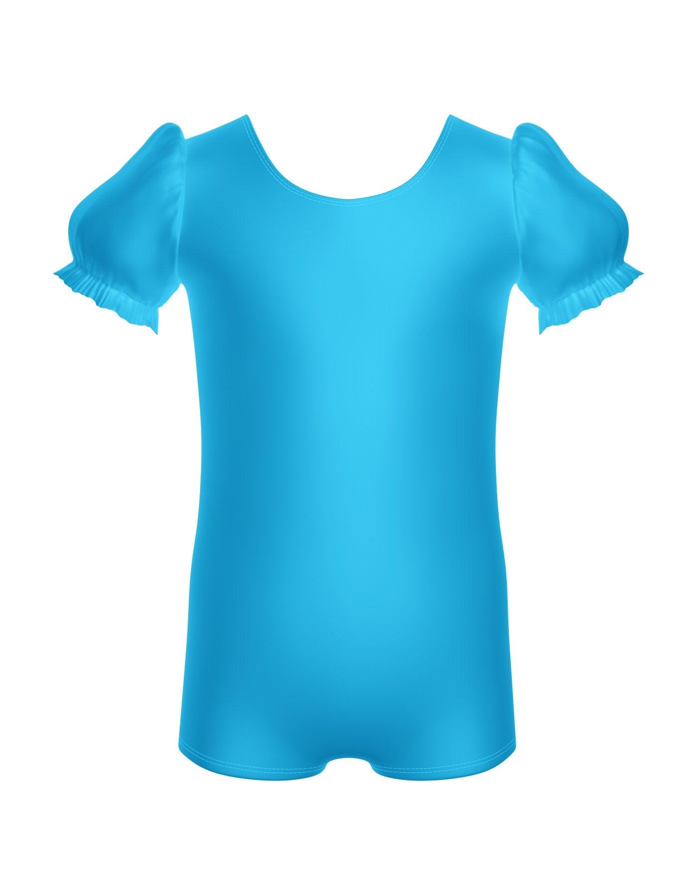 Solid Lycra Puff Sleeve Biketard