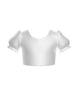Solid Hologram Puff Sleeve Crop Top
