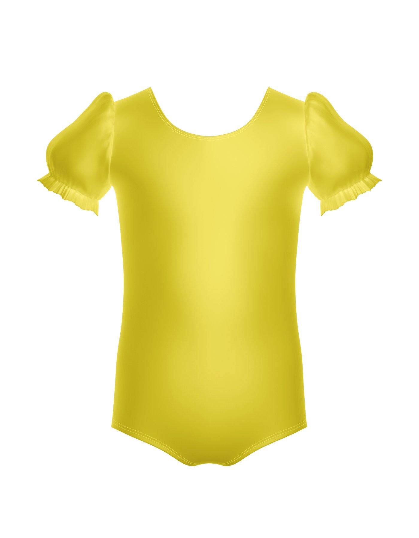 Solid Lycra Puff Sleeve Leotard