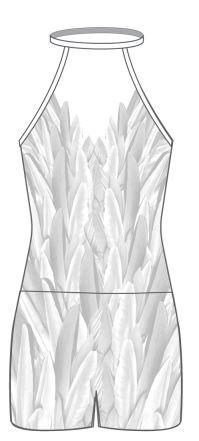 Angel/Devil Halter Covered Back Biketard