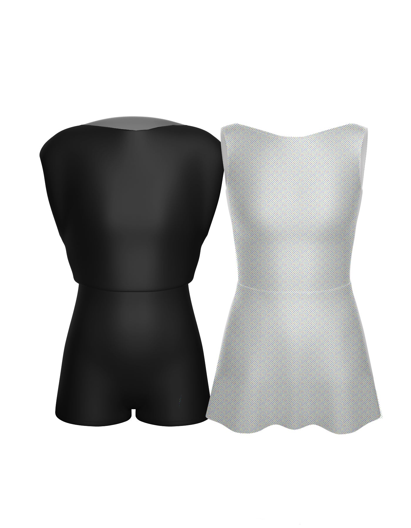 Custom Black to White Convertible Tank Dress