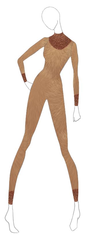 Custom Lion LS Tneck Zipper Back Unitard