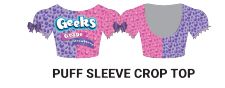 Custom Geeks Puff Sleeve Crop Top