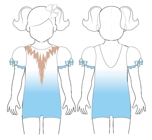 Custom Christmas Ice Princess Puff Sleeve Biketard with no Bows