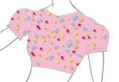 Custom Ice Cream Puff Sleeve Crop Top