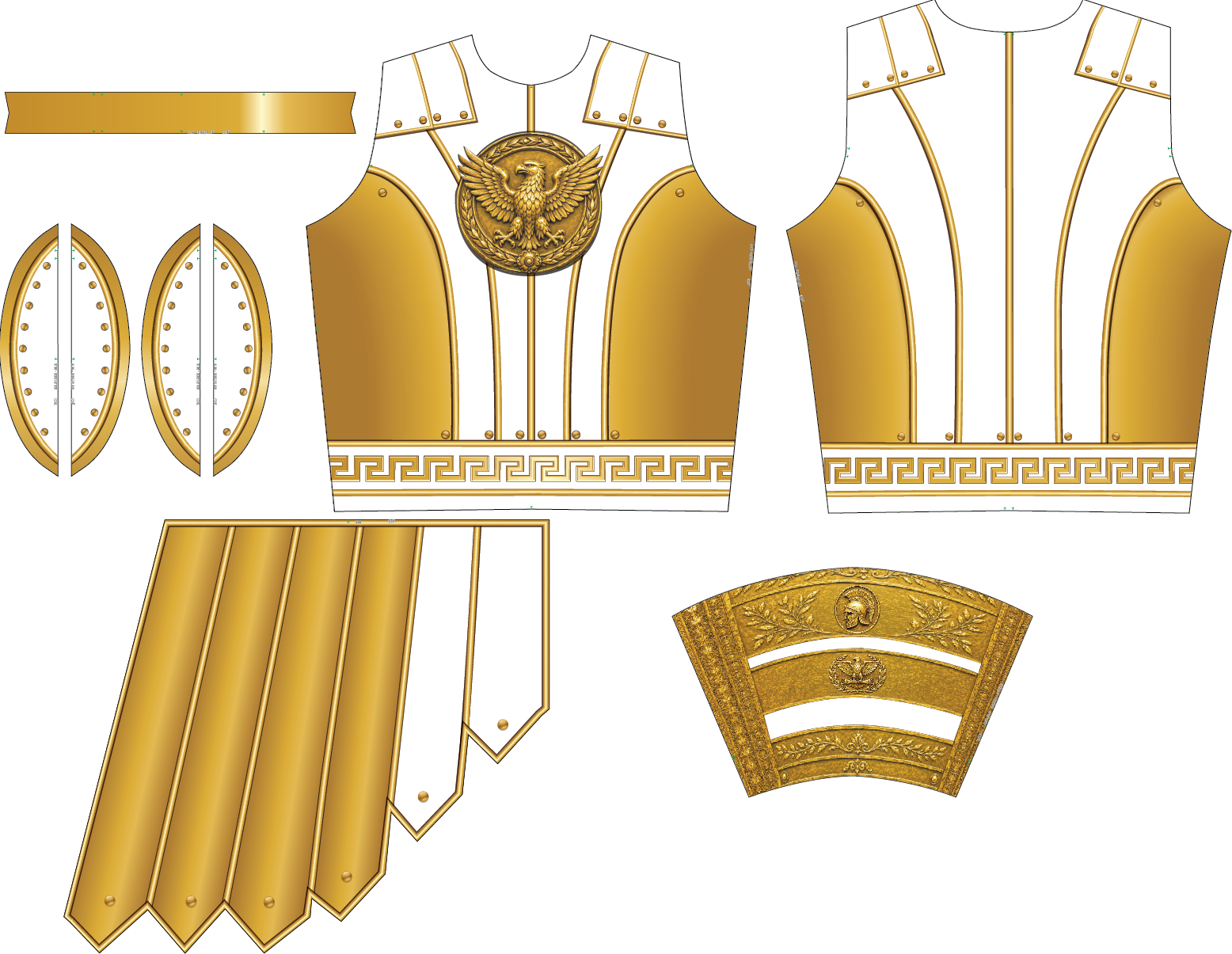 Custom Richardson High School Drum Major Grecian Performance Vest - Round Cap Mid Rise Curve with Drop