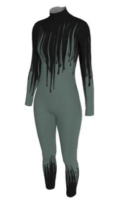 Wicked Custom Color LS Zip Back Tneck unitard