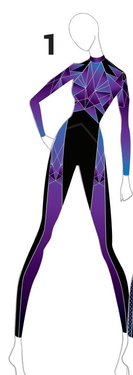 Custom Robot LS Tneck Zipper Back Unitard