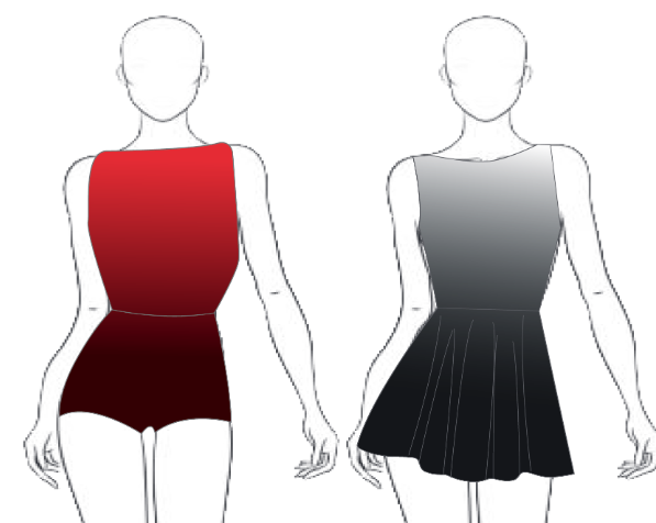 Custom Red to Black Convertible Dress