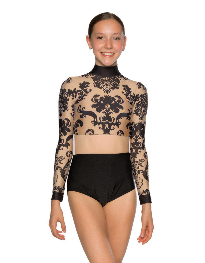 LS nude models sets archives" Brocade Nude LS Crop Top – Hamilton Theatrical